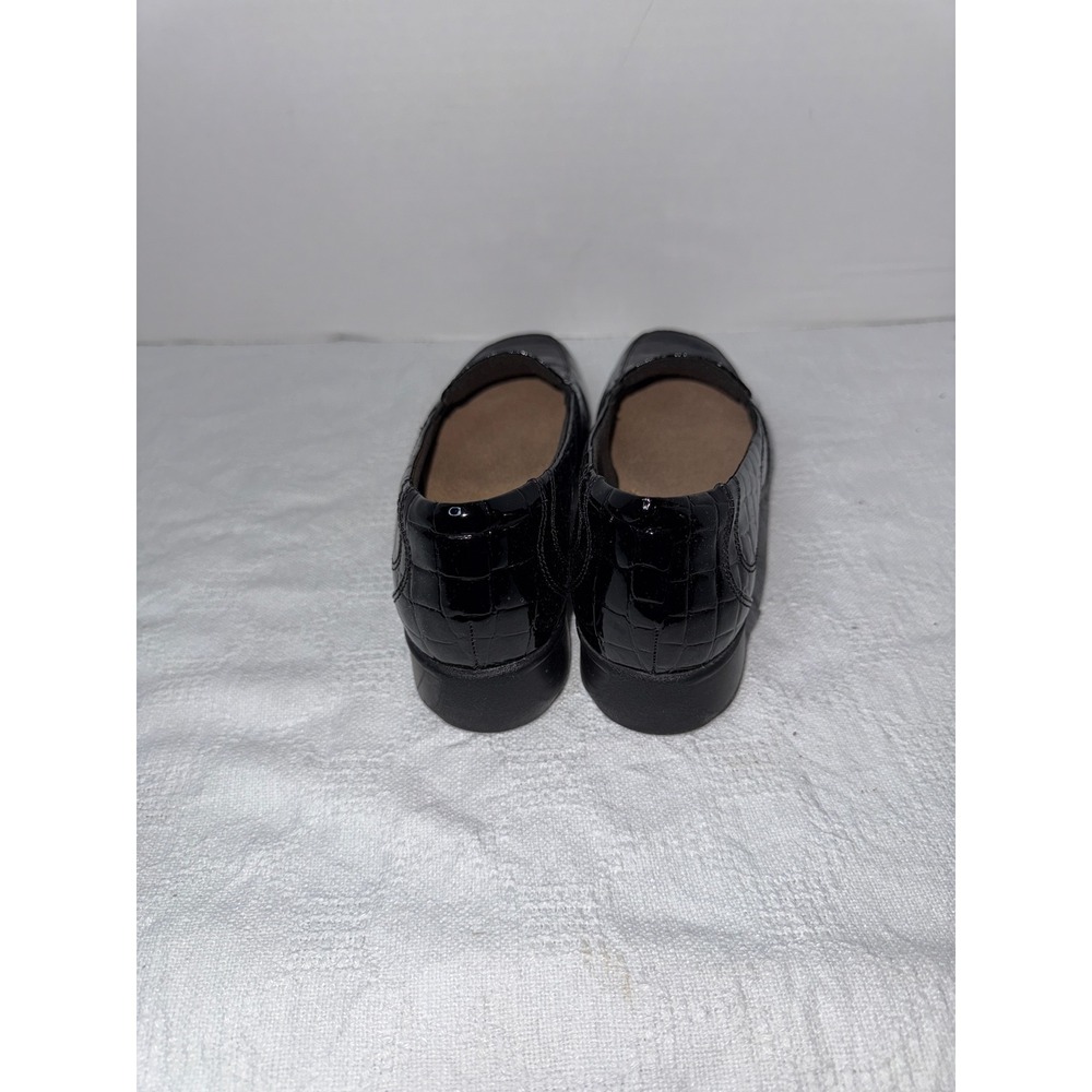 Clarks Black Patent Croc-Embossed Loafers - Picture 5 of 7